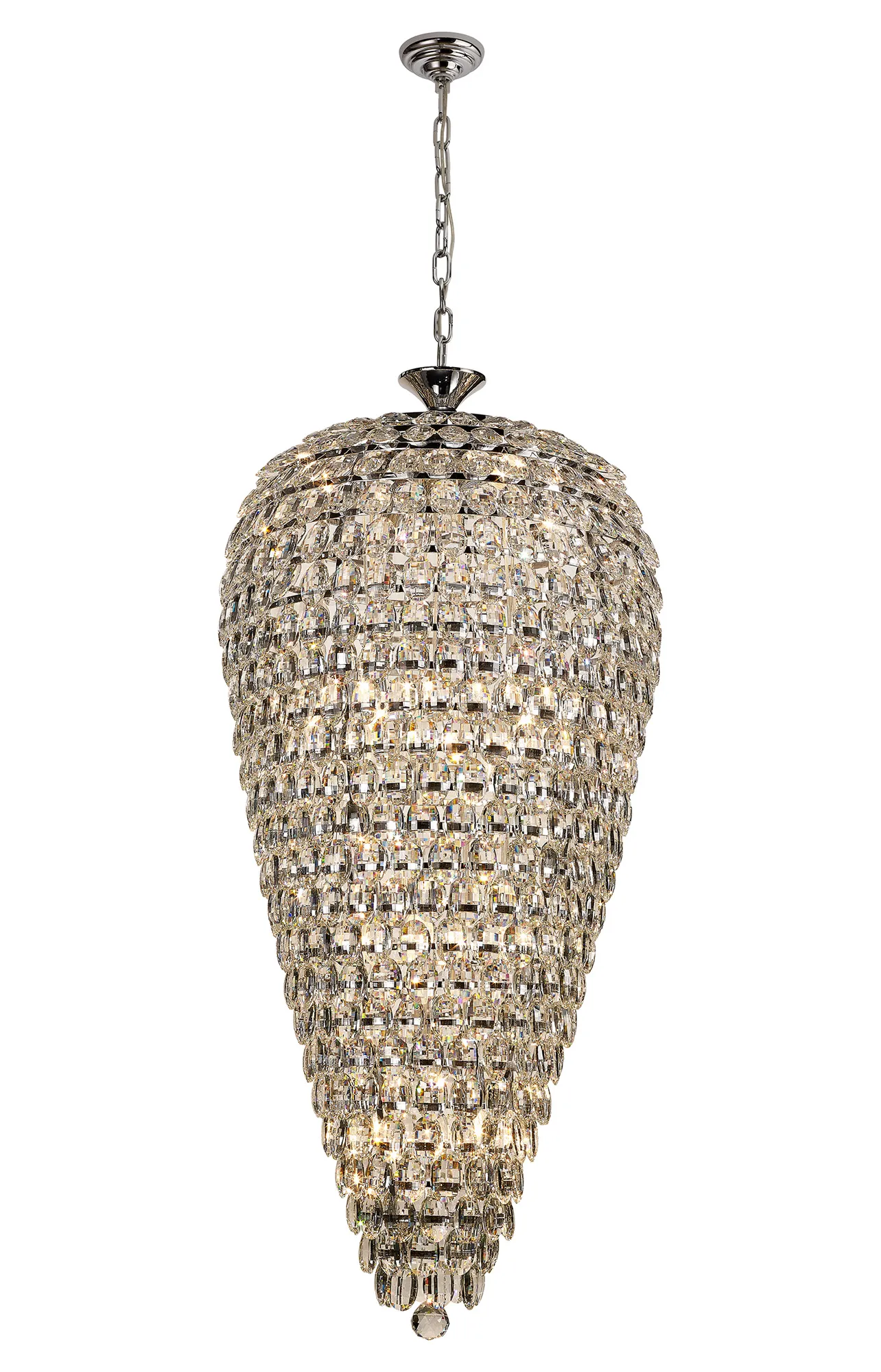 IL32847  Coniston Tall Acorn Pendant 20 Light Polished Chrome
